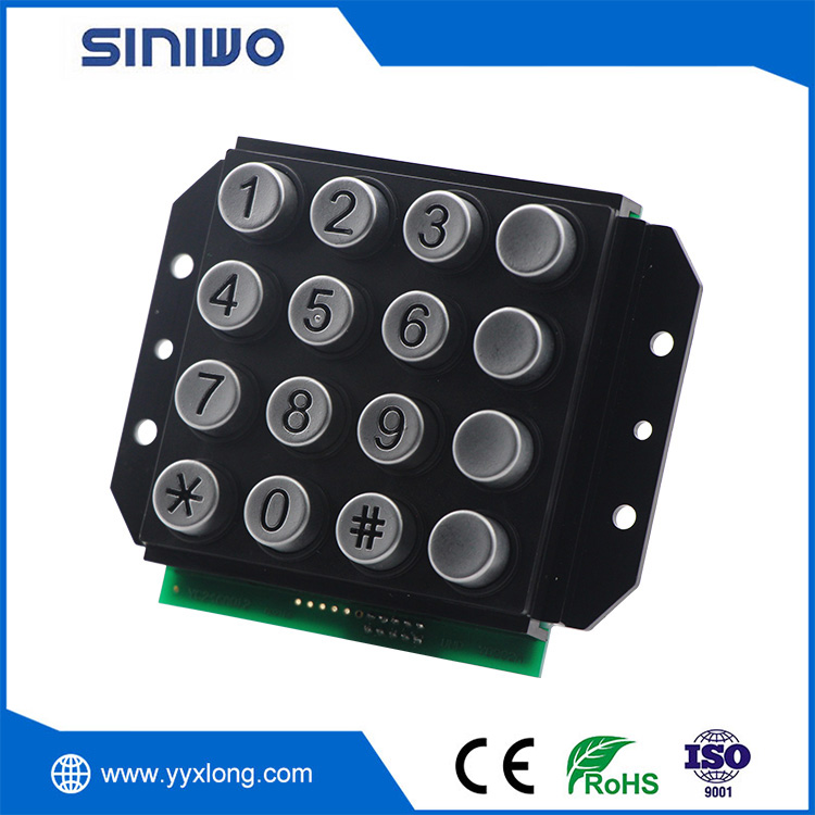 Matibay na Metallic Waterproof Industrial Keypad