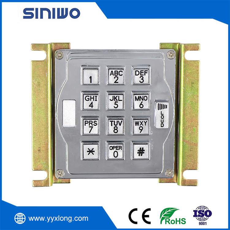 Industrial Kiosk Mounted Metal Keypad