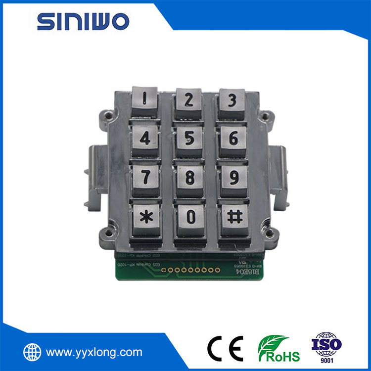 Industrial Numeric Metal Kiosk Keypad